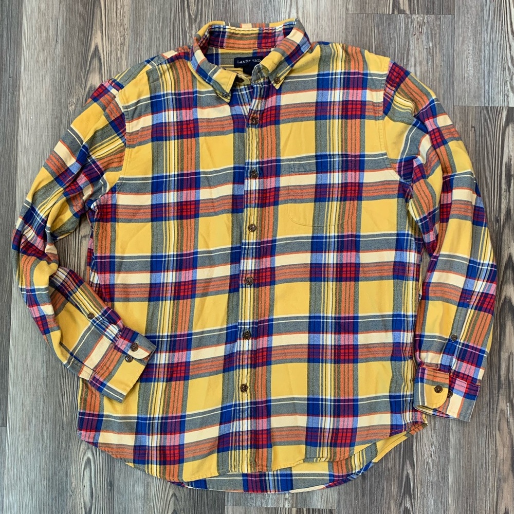 Vintage Lands End Traditional Fit Flannel